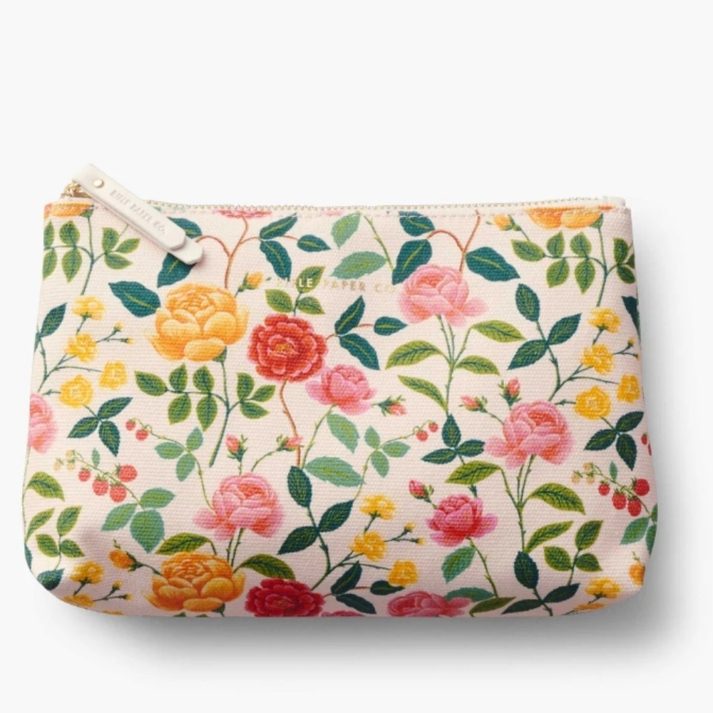 ❤️BUY 2 GET 1 FREE Rifle Paper Co. Zippered Pouch Set, Retail $38.00, Roses - Picture 3 of 10